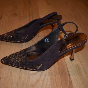 J.Renee Suede Chestnut Heels 8.5